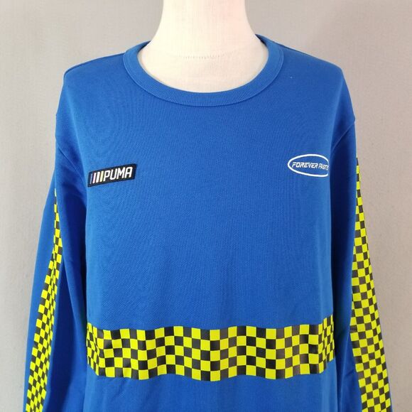 Puma sweatshirt sweater men's 2XL XXL blue long sleeve NEW - Picture 2 of 15